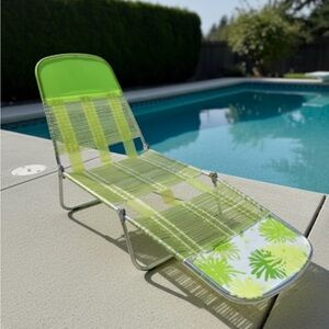 (Sold privately) Green and Yellow Floral Lounge Chair includes shipping